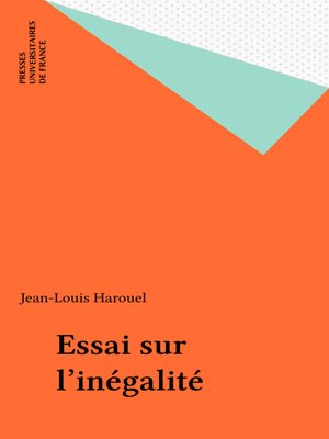 cover image of Essai sur l'inégalité